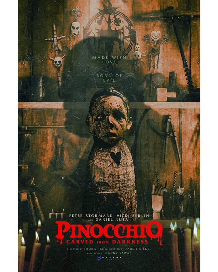 Eerie first poster for new horror take on #Pinocchio, titled 'Carved from Darkness'. Soon. . . #pinocchiocarvedfromdarkness #pinocchiohorror
