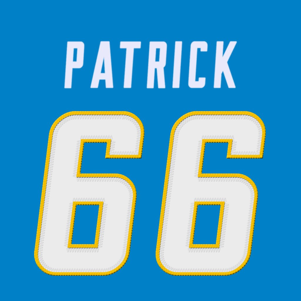 Los Angeles Chargers OL Willis Patrick (<a href="/_wayofchais/">Willis Patrick</a>) is wearing number 66. Last assigned to Cameron Tom. #BoltUp
