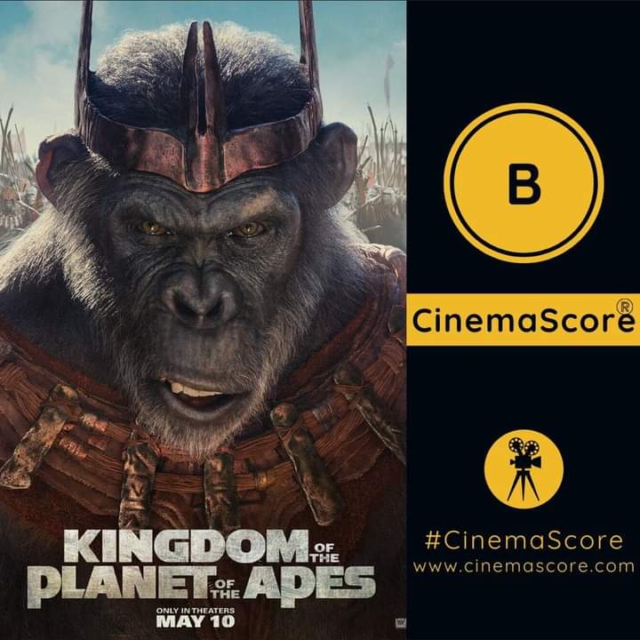 #KingdomOfThePlanetOfTheApes has received a B CinemaScore from viewers.👑🦍