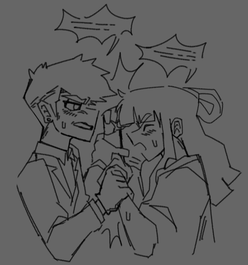 terathisdrive's tweet photo. repost bc i never posted the first doodle of the #franmaya tension, and i regretted it hardcore. maya is making a big deal out of something n franz is telling her to CALM DOWN n they realize they're really close to each other n they're touching- ok anyways #aceattorney https://t.co/9EQXnPJF5w