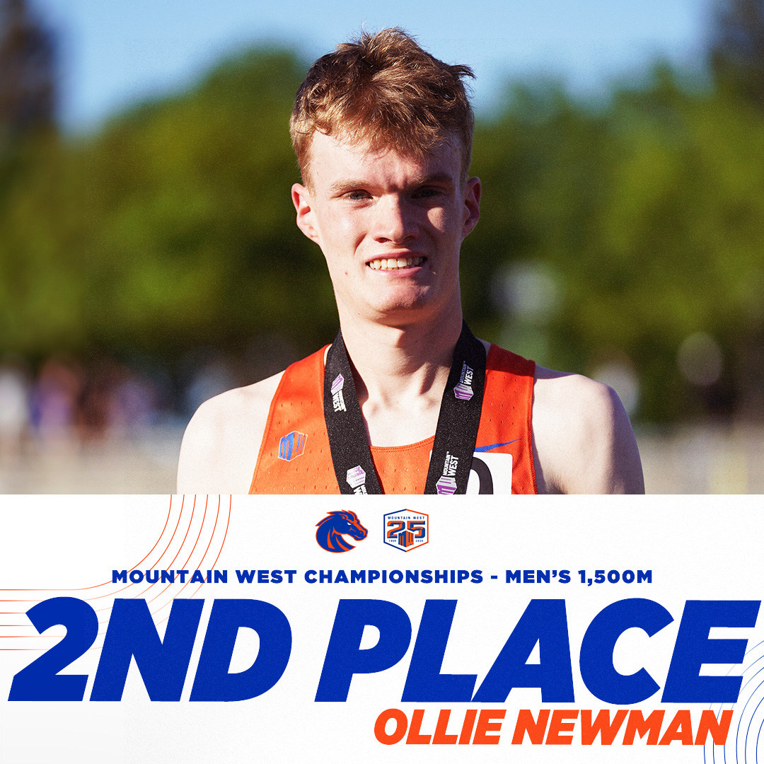 𝐓𝐀𝐊𝐈𝐍𝐆 𝐇𝐎𝐌𝐄 𝐒𝐈𝐋𝐕𝐄𝐑 🥈 Congratulations to Ollie Newman for his second place finish in the men's 1,500m with a time of 3:44.17! #BleedBlue | #WhatsNext