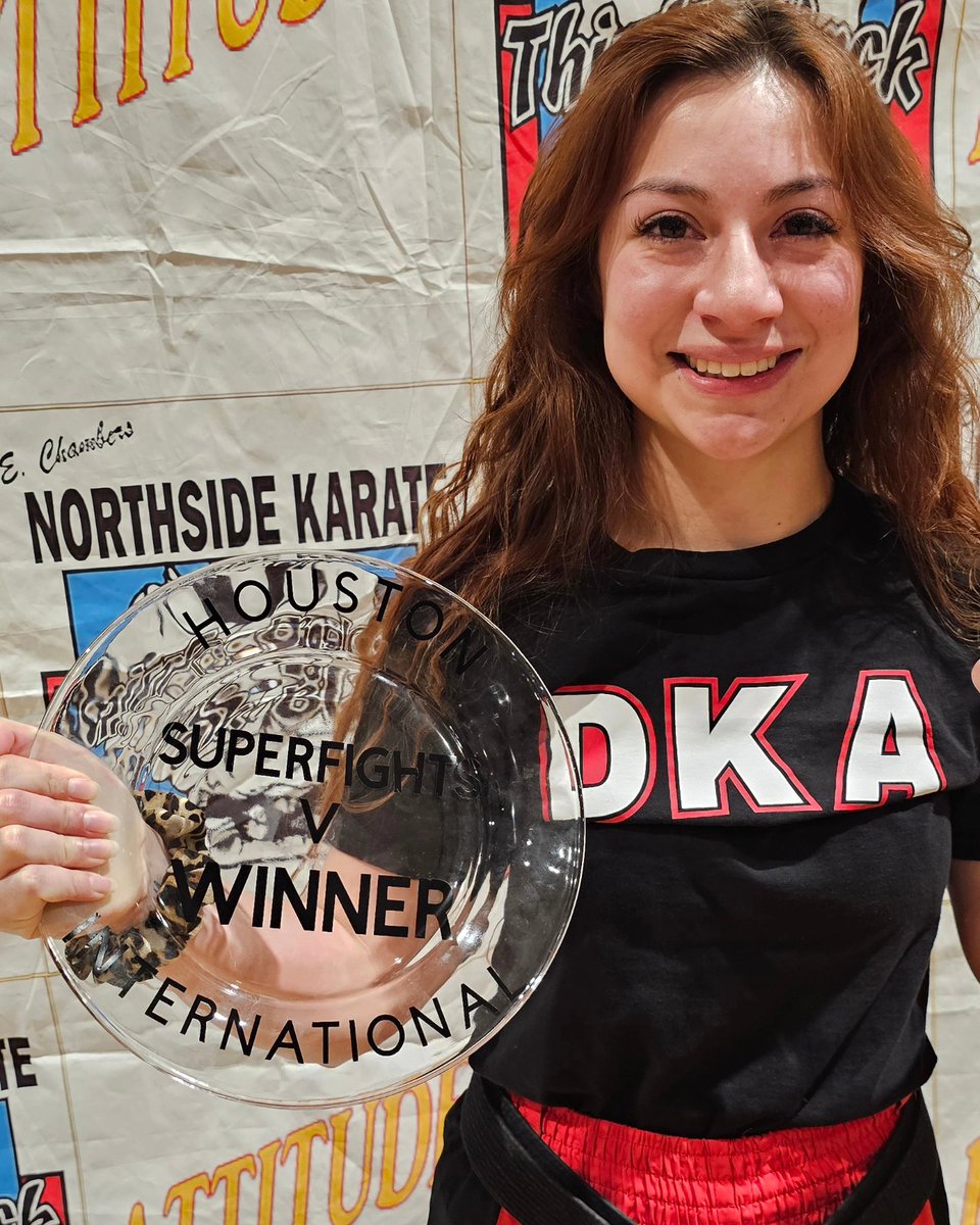 TheDojoKarate's tweet photo. Houston International, Nighttime Super Fights Winner, Miranda "Giz" Inocencio! 💪👊 @minocencio54
#DKA #DojoStrong https://t.co/gyN0vFNuYV