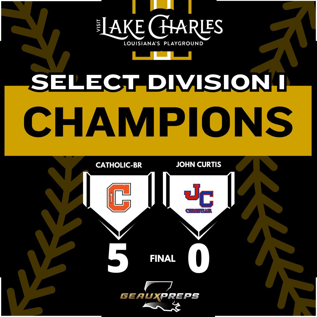 🏆LHSAA BASEBALL SELECT DIVISION I FINALS⚾️ For the second time in three seasons, @CHSBRAthletics is your Division I Select baseball champions! The Bears shut out John Curtis, 5-0, behind an excellent pitching performance to pick up the title!