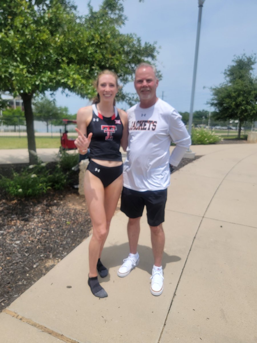 It was great to watch these two Rockwall Track &amp; Field LEGENDS compete today in the Big XII Championships.  Olivia placed 6th in the pole vault, and Claire placed 3rd in the high jump.