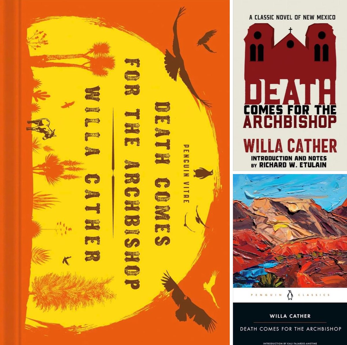 Only 2 more days of our online sale! Use code “SPRING15” at checkout to save 15% off on all books and great merchandise! On this #ShoppingSaturday we are featuring recent editions of Death Comes for the Archbishop from @penguinrandom and @UNMPress BROWSE: shop.willacather.org/search/Death+c…