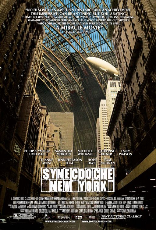 👁️👁️ SYNECDOCHE, NEW YORK (2008) Philip Seymour Hoffman, Samantha Morton, Michelle Williams. Dir: Charlie Kaufman 10:30p ET (7:30p PT) A theater director's life spirals into surreal chaos as he attempts to create a monumental play. 2h 4m | Drama
