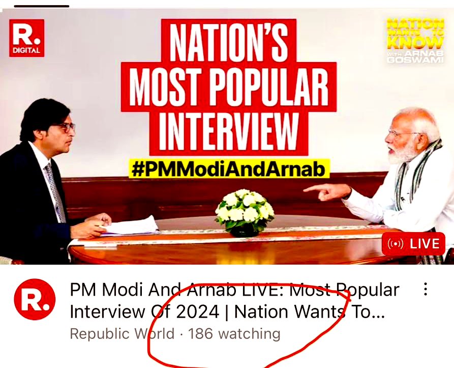 Saheb!   nation's most popular interview is watched by 186 people 😁😁🔥🔥