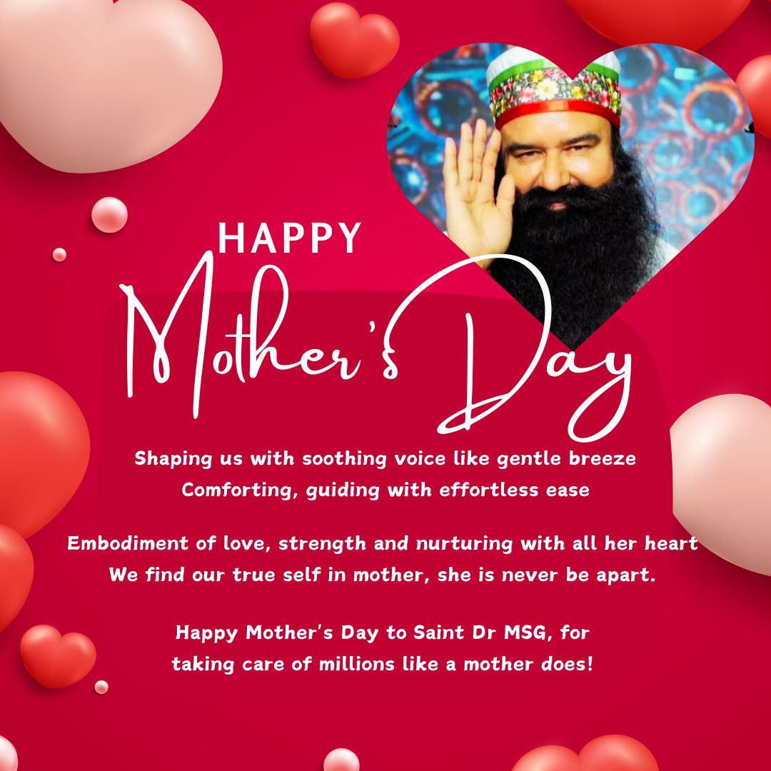 Mother is the form of God hence mother's love is supreme On this #MothersDay let us all take a pledge that according to the Care Campaign launched by our Guru Saint MSG Insan we should help our parents in every possible way and take care of them #HappyMothersDay #MothersDay2024