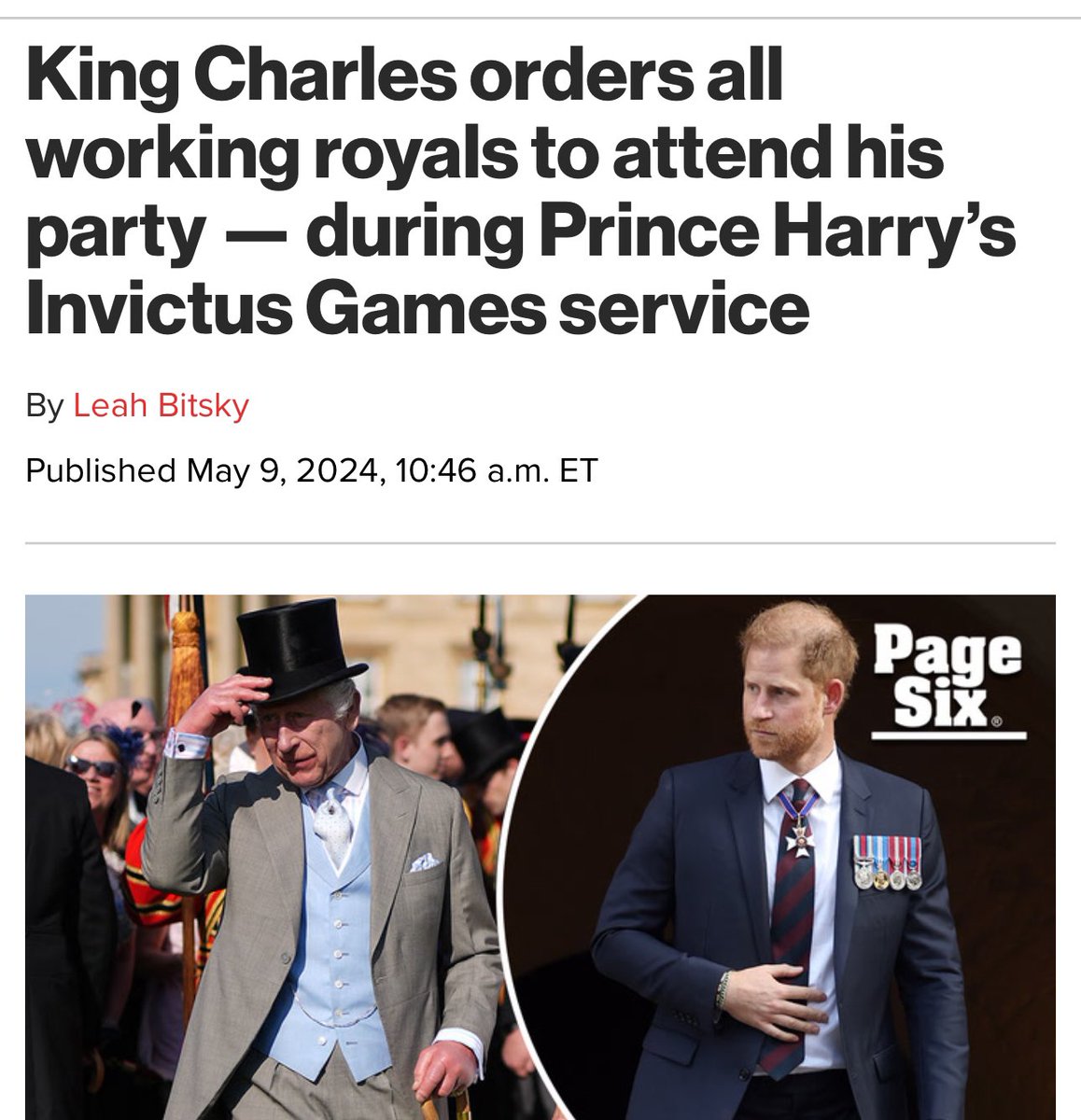 Did #KingCharles not order everyone to stay away from #PrinceHarry’s #InvictusGames service?