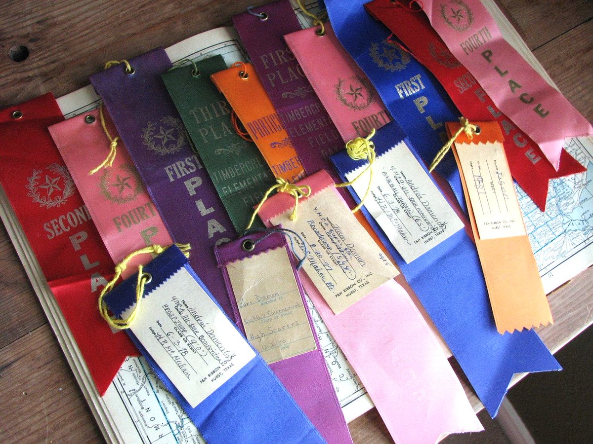 getting Field Day ribbons at school