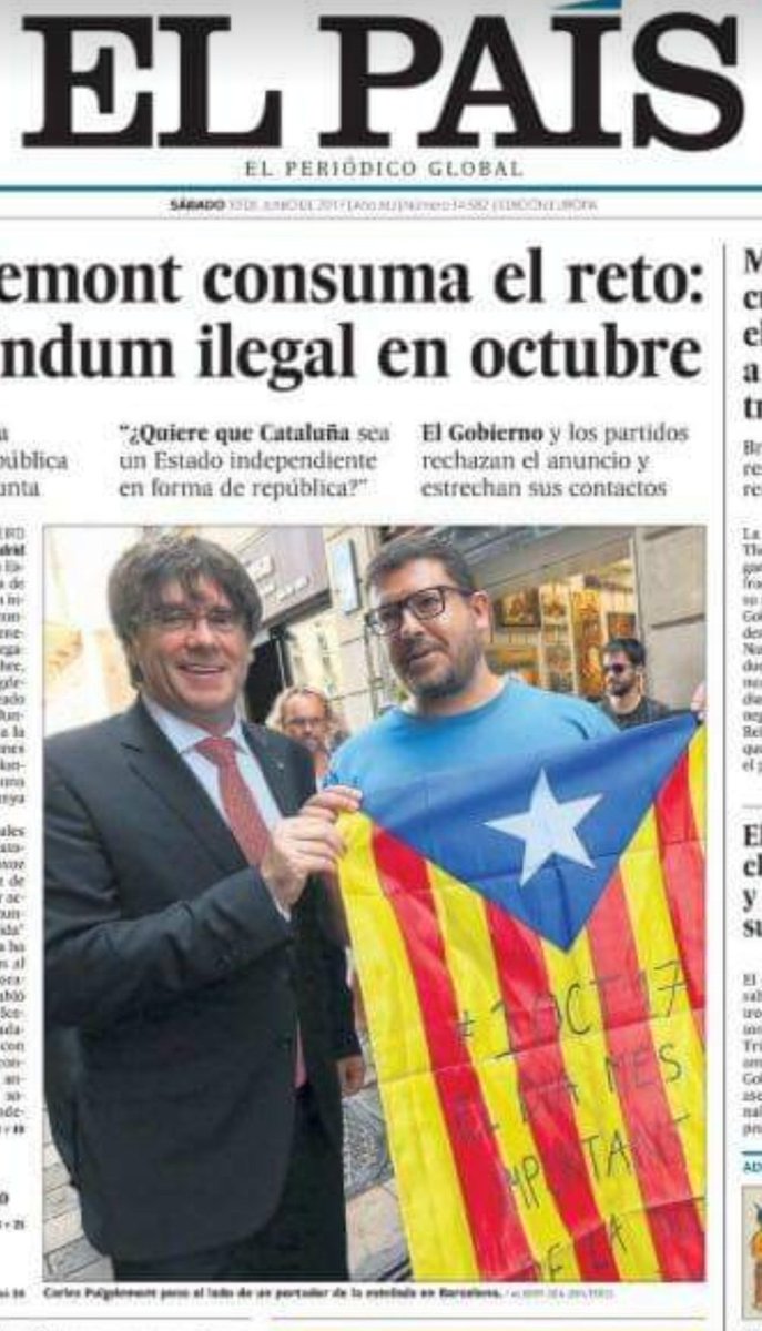 #PuigdemontPresident I que torni a ser portada arreu com el dia que va anunciar el #Referèndum1Oct #Independència #12Maig