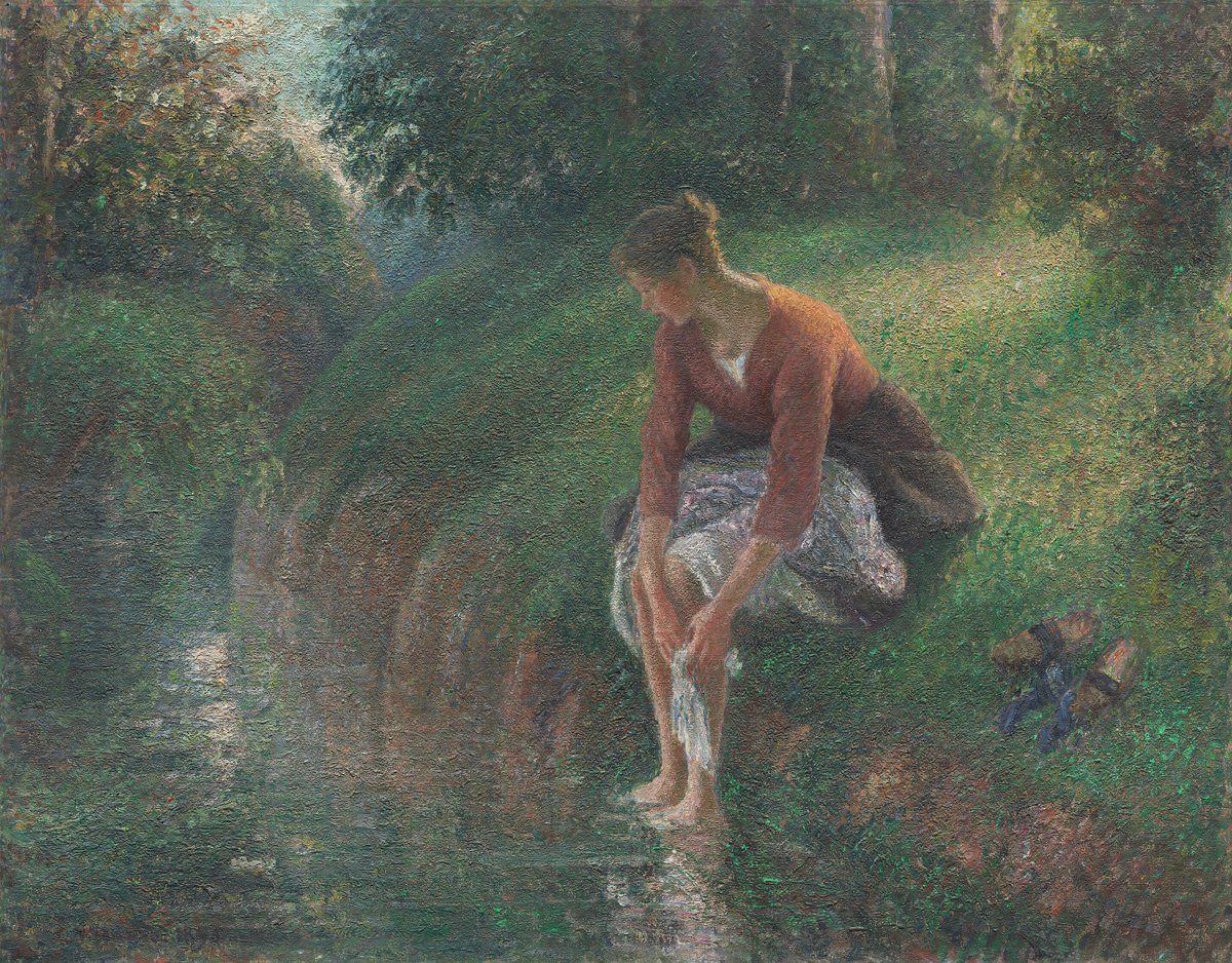 Woman Bathing Her Feet in a Brook

1894–1895

Camille Pissarro

Oil on canvas

73 × 92 cm

A Millennium Gift of Sara Lee Corporation

📷: © The Art Institute of Chicago

#CamillePissarro