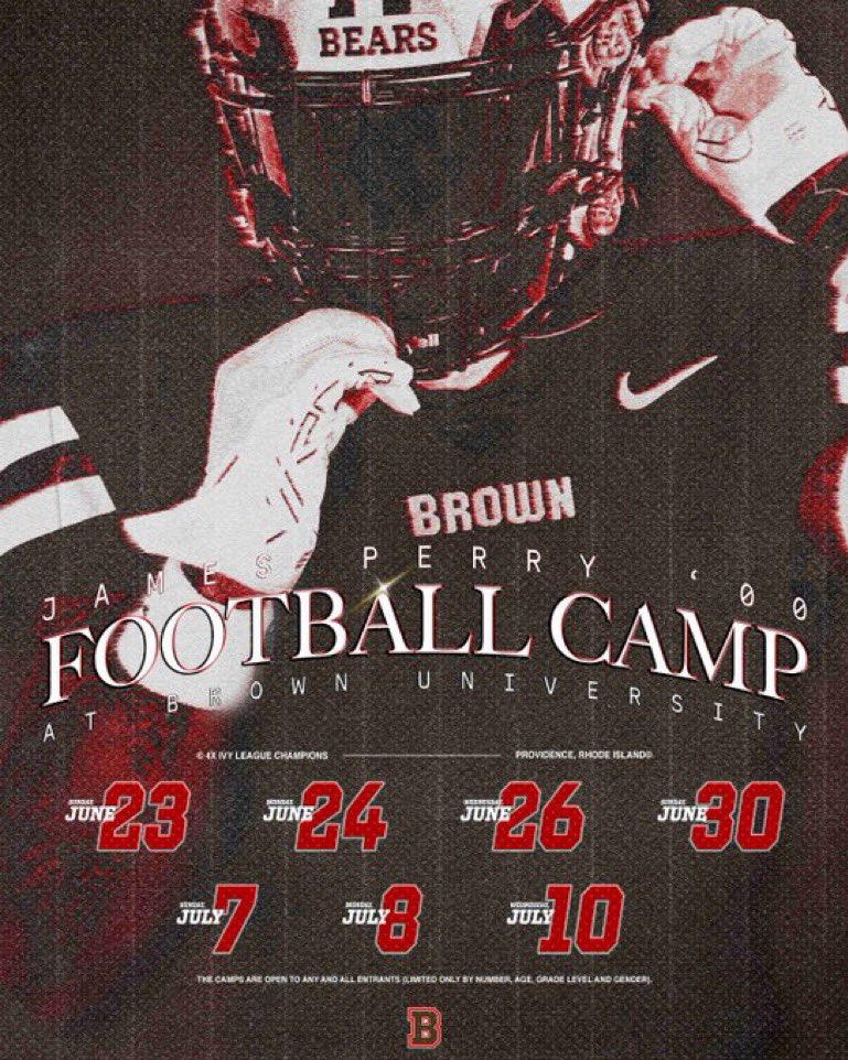 Thank you to <a href="/BrownU_Football/">Brown Bears Football</a> for the nice words and camp invite!