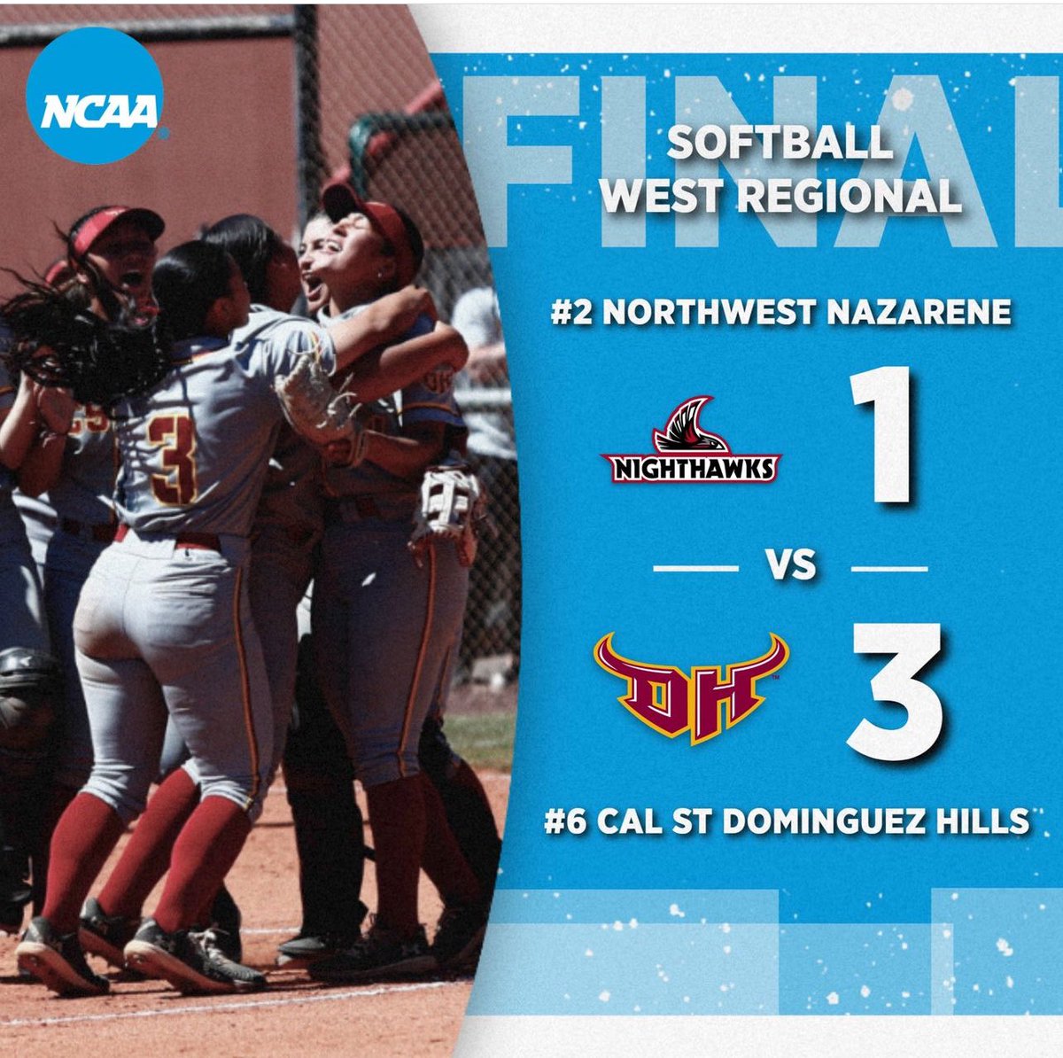 Cal State Dominguez Hills wins its NCAA West Region pod for the second time in three seasons #GoCCAA