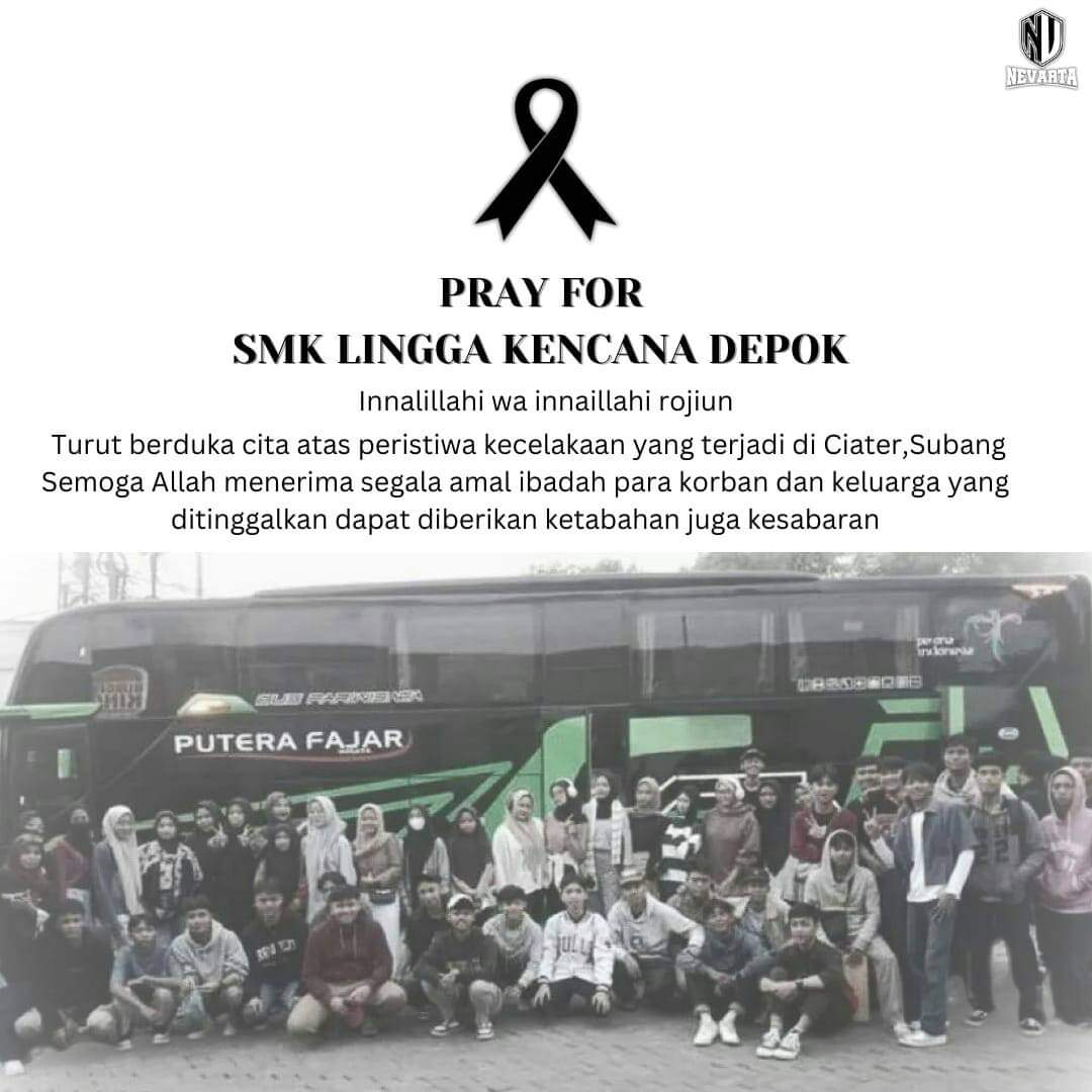 Turut berdukacita yang mendalam atas peristiwa kecelakaan yang terjadi di Ciater Subang. Alfatihah #PrayForSMKLinggaKencanaDepok
