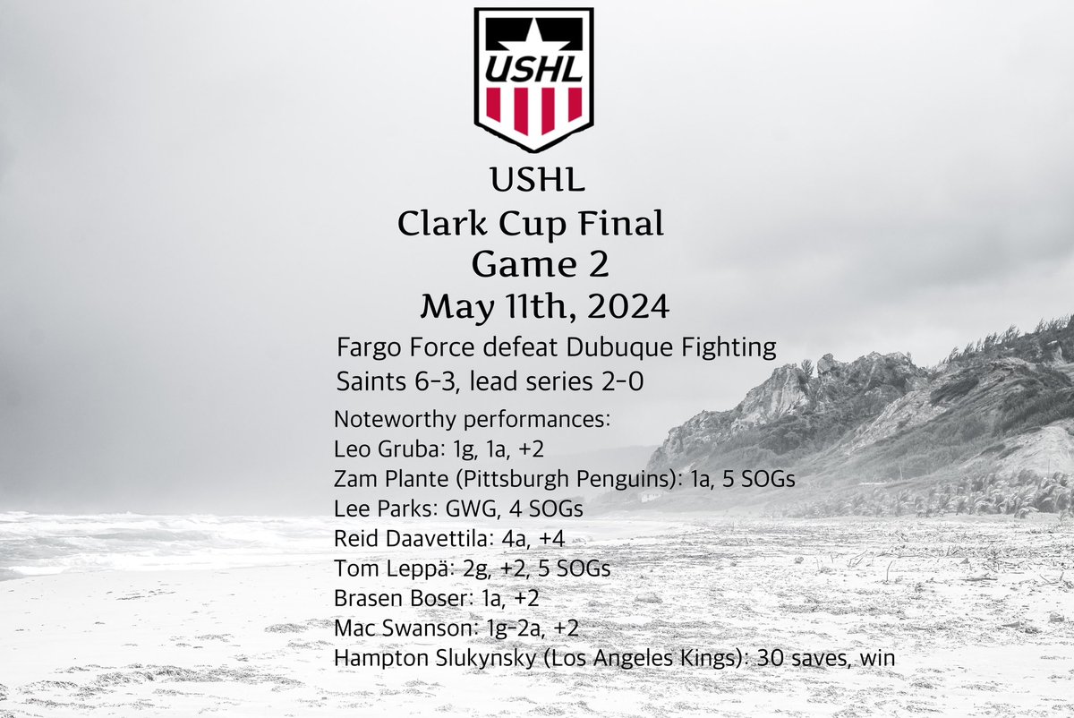 The Fargo Force are knocking on the door of their second ever Clark Cup! #USHL #juniorhockey #hockeylife #HockeyTwitter