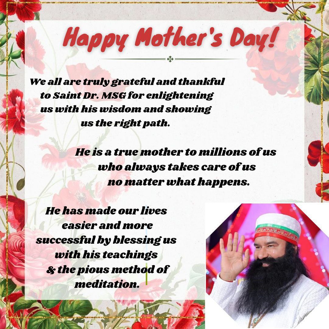 Saint MSG Insan always teaches everyone to respect their parents. Since a single day is not sufficient to express gratitude towards our birthgiver, on this #MothersDay, let's take a pledge to always love, take care and respect our mother. #HappyMothersDay #MothersDay2024