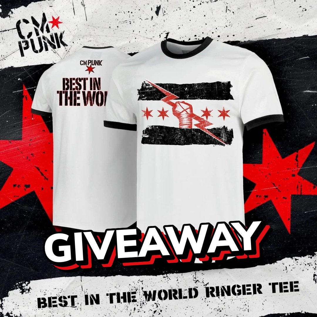 🚨 CM Punk Shirt Giveaway! 🚨 Get you very own CM Punk Best In The World shirt FOR FREE! All you have to do is Follow, Like, Repost & Tag a friend! The winner will be announced in a week!