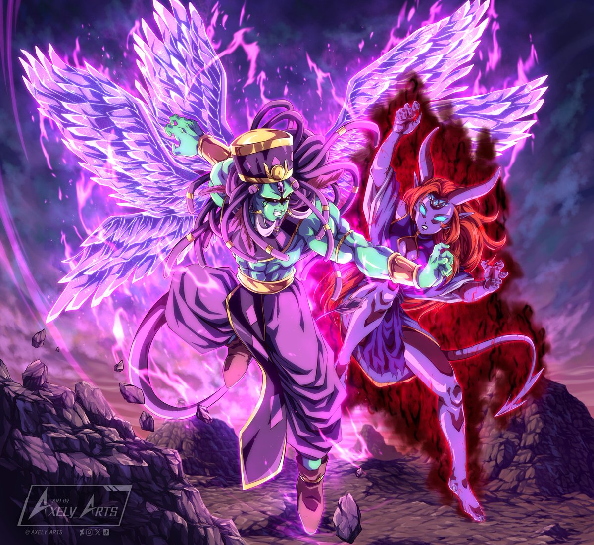 axely4001's tweet photo. Ultra Ego Pharaoh Ali Ramses vs Demon Shura Akasuna ( Oc's)
Comission for @PharaohRamsesVT
_
_
#dragonballsuper #dragonballz #dbz #goku #saiyan #demon #oc #originalcharacterart #Oc #ocart #fanart #vegeta #akiratoriyama #anime #digitaldrawing #digitalart #berus #broly #gohan https://t.co/lIt223BVPF
