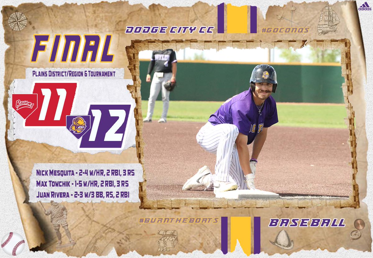 ⚾️Baseball | #GoConqs FINAL | 12-11 Dodge City WALKOFF WIN!!!! @GoConqsBB moving on to Wichita for the Plains District/Region 6 Championships as Joseph Dominguez brings in Andrew Detlefsen on RBI 1B in Bottom 9th #BurnTheBoats Conqs to double elimination portion of postseason…