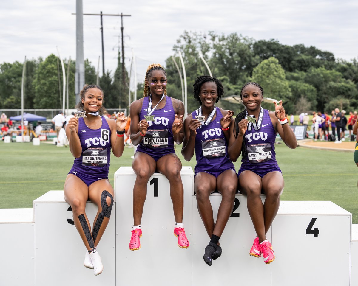 runner-up honors for our 4x100 squad with their season-best time of 43.43 🥈 #GoFrogs