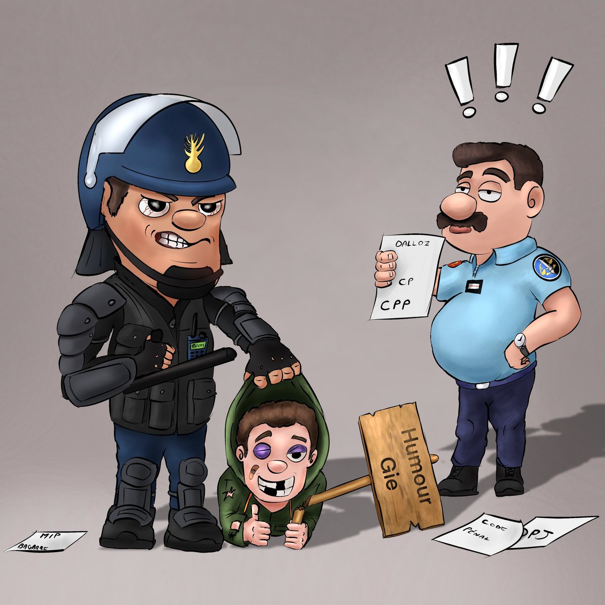pikachu1303's tweet photo. Petit dessin du stéréotype GD et GM #humour #gendarmerie #police #fun #funny #art #painting #digitalart #procreate #digitalpainting #moblo #gd #gm #Gendarme #bd #bandedessinée #cartoon #dessin #drawing #characterdesign https://t.co/b6u5WK4s4B