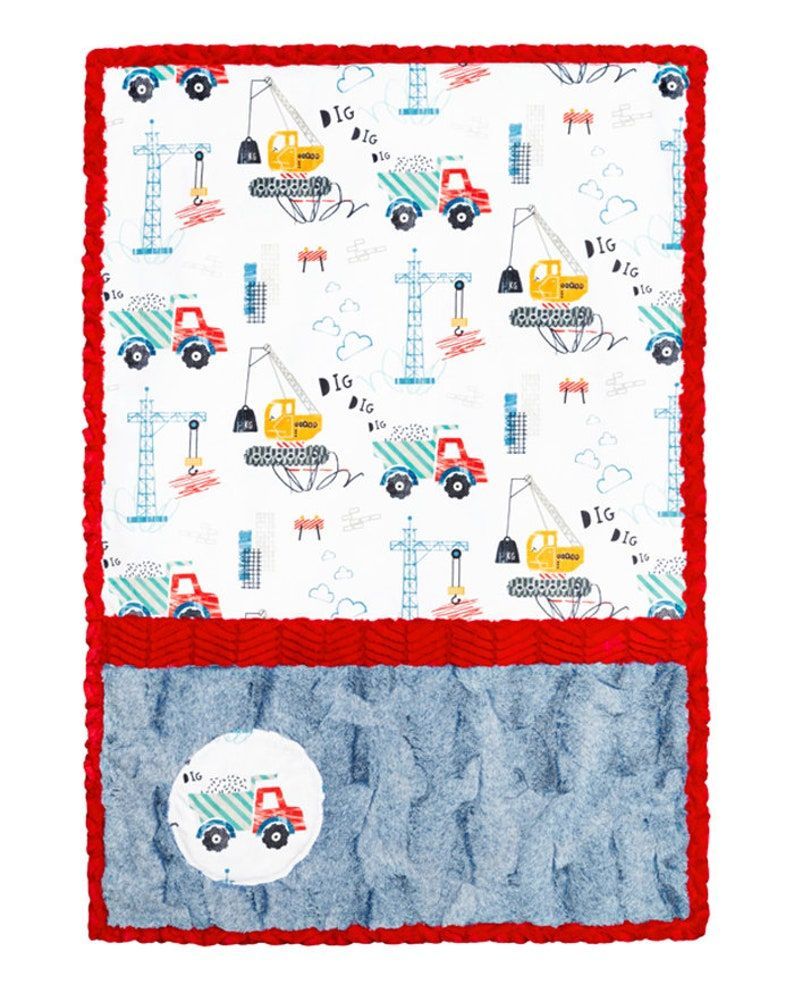 Check out the adorable #DemoDay #Truck Cuddle #Kit! It's a #cozy and #soft #quilt made with #MINKY from Shannon Fabrics. Perfect for #babyshowers and gifts for #babyboys  Get yours on Etsy now! #babyshower #etsy buff.ly/4744sUh  buff.ly/3RJmpl3