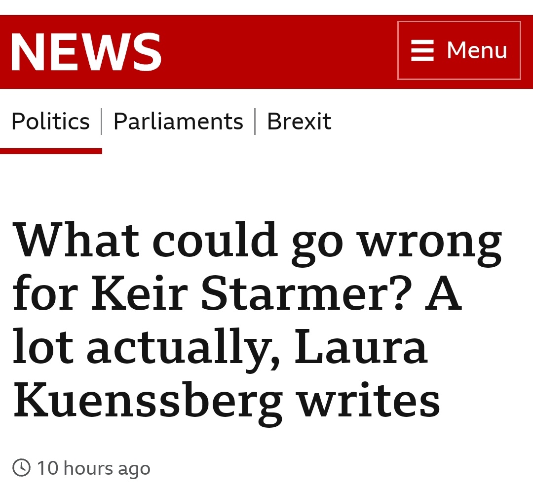 Laura Kuenssberg manages to find the perfect headline to summarise the week in which I lost an MP, 9 mayoralties, nearly 500 council seats and control of 10 councils. 
#BBCLauraK
