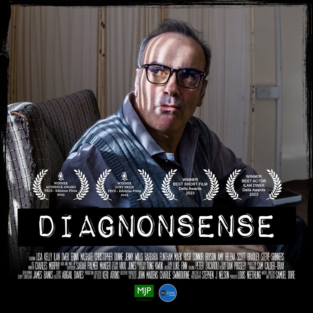 The incredibly moving Diagnonsense has won Best Film at #Deaffest!  Well deserved.  Kudos to the whole Diagnonsense team, including @IlanGDwek, @SamDoreDirector, @deafdirector, @stephenjnelson! #TuneintoDeaffests15th #DeafTalentUK