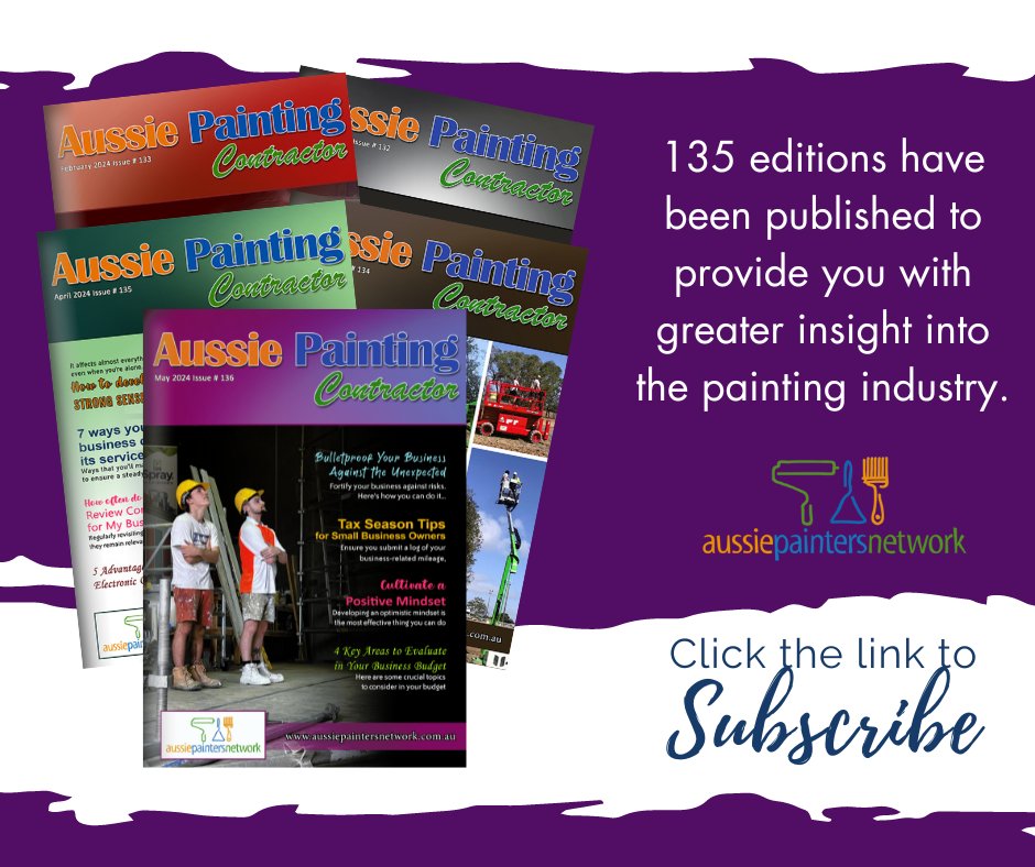 Have you checked out the Aussie Painting Contractor magazine?
Click here to subscribe - zurl.co/DDry
#APCSubscription
#AussiePaintersMagazine
#AussiePaintersNetwork
#AussiePainters
#PaintersinAustralia
#paintingbusiness
#PaintingTrade
#PaintingandDecorating