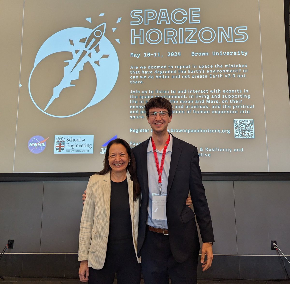 Rising 3L Caleb Bailey joined our Executive Director @Hanlonesq @BrownUniversity's Space Horizons symposium which focused on #SpaceSustainability. #SpaceLaw #OurStudentsRock