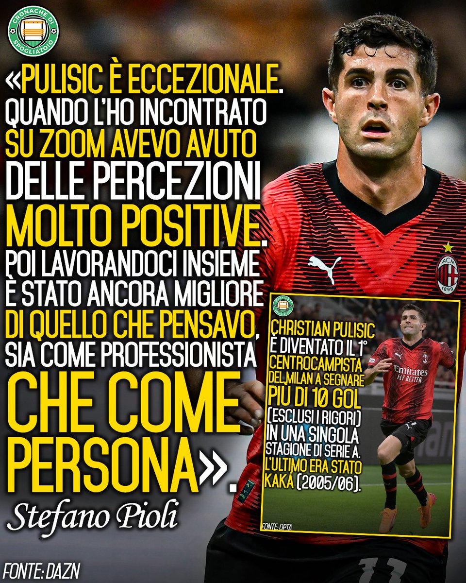 Un ottimo impatto in Serie A e nel #Milan per Christian #Pulisic: l'anno prossimo potrà fare ancora meglio? 👇