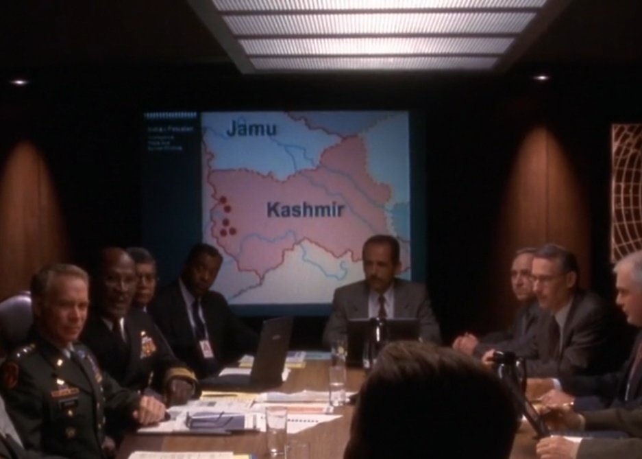 The map of Jammu and Kashmir they used in multiple episodes of the West Wing. You'd think Aaron Sorkin would pay a bit more attention to the details.