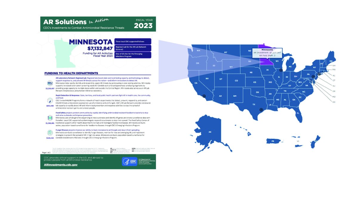 Happy Birthday, #Minnesota! @CDCGov remains committed to protecting the public against #AntimicrobialResistance (AR). Learn more about CDC-funded AR efforts in Minnesota: bit.ly/3JPP2tj