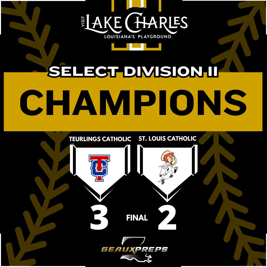 🏆LHSAA BASEBALL SELECT DIVISION II FINALS⚾️ @TCHSRebels outlasts St. Louis, 3-2, in extra frames to take home its first state title since 2018! The Rebels have now won nine state baseball championships in school history!