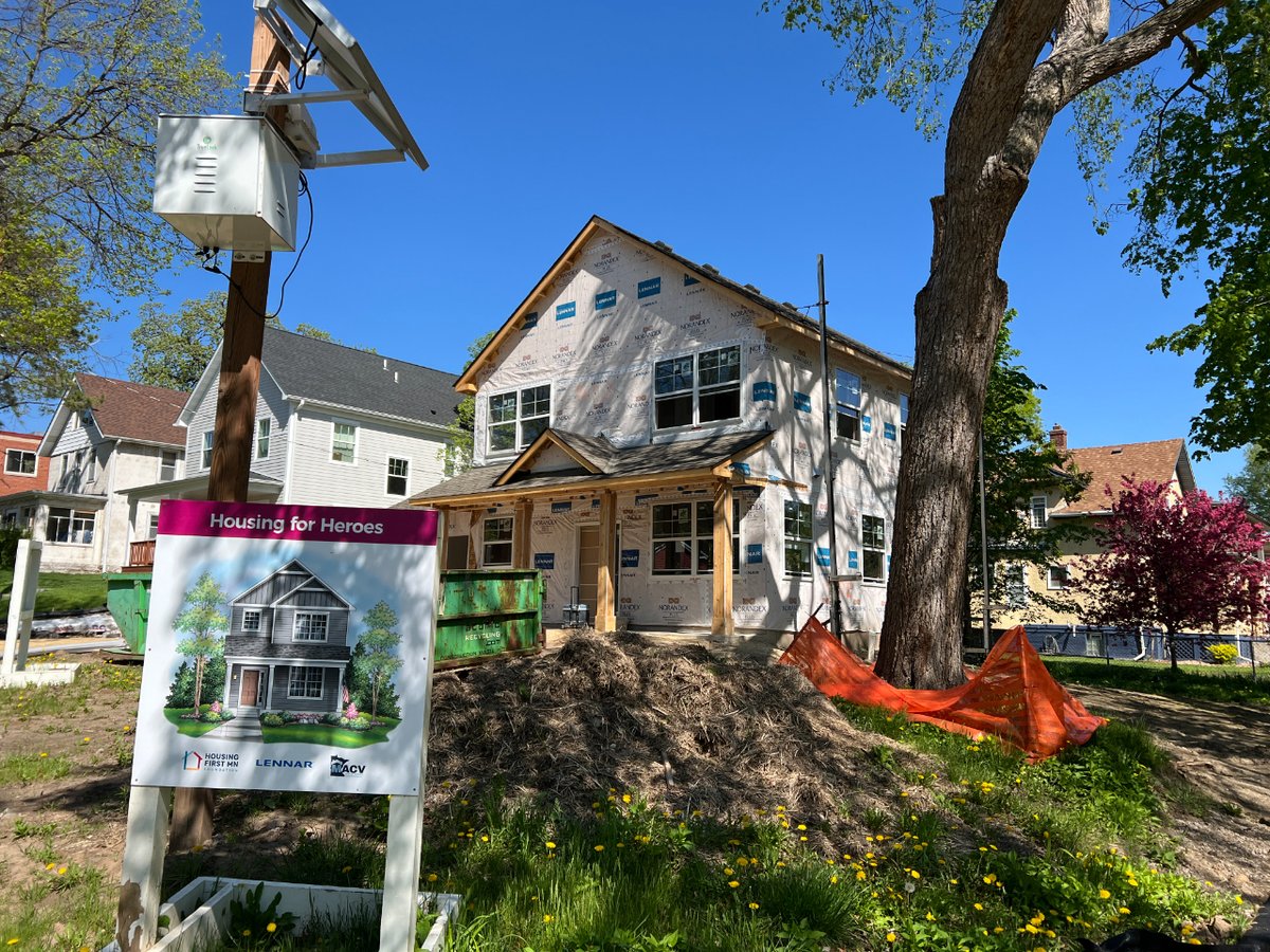 Here's a progress update on our latest home for Veterans exiting homelessness! This home is being built in partnership with the @HFMNfoundation and @LennarMinnesota and will be finished this summer! #EndVeteranHomelessness #UntilNoVeteranIsHomeless