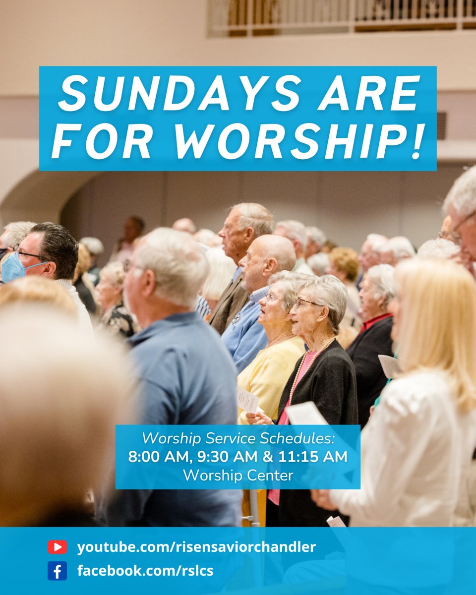 Join us tomorrow for a soul-nourishing Sunday worship. Let's gather in fellowship and gratitude.

#RisenSaviorChurchChurch #ChandlerAZ #OcotilloLiving #EastValleyChurches #SundayService #Worship