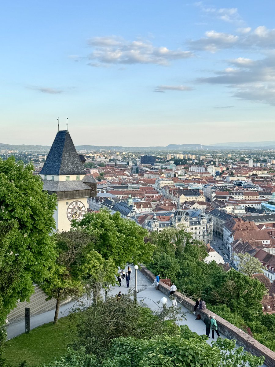 Lovely view of Graz from Grazer Schlossberg.