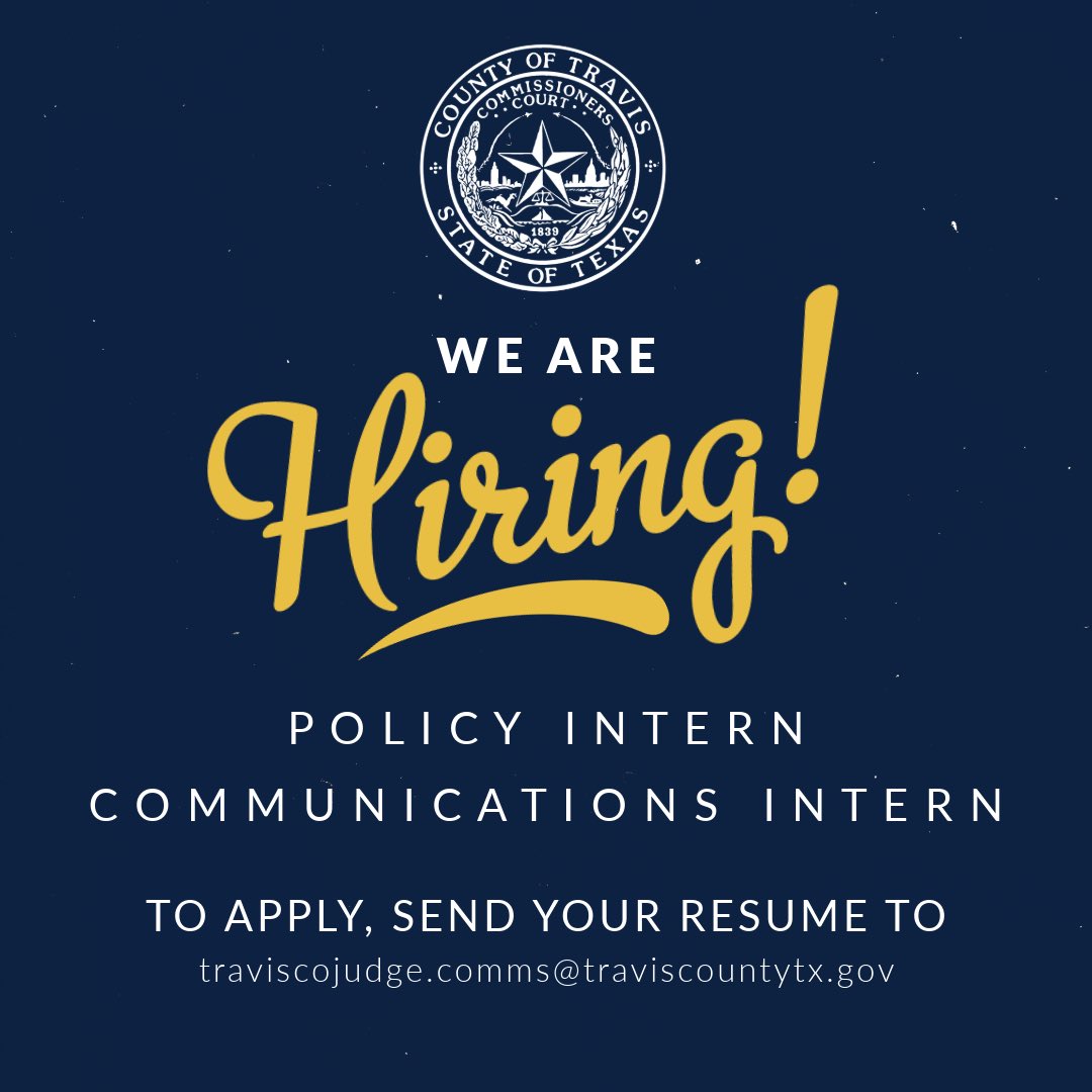 Are you passionate about public service? Join our team with our summer internship program starting on June 2nd. Learn about the policy-making process at the county level & how we can push for bold progressive change together in Travis County. Learn more👉 bit.ly/4bbrqvm