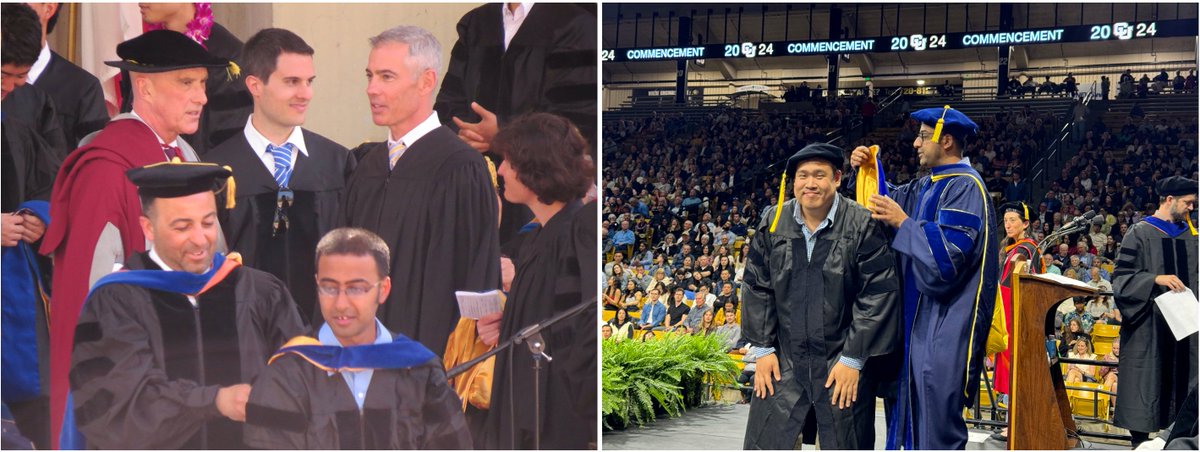 Graduation #proudPI post 1: Yesterday was a very special moment for FLOWLab and me. 11 years after I was myself hooded as a PhD student, I hooded my first PhD student (soon to be) Dr. Chayut Teeraratkul @CUEngineering. Pictured here: 'then-and-now' combo of my + Chayut's hooding.