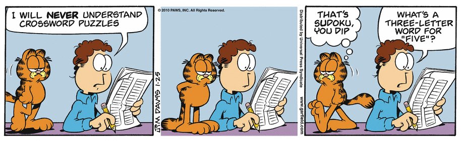 Maybe Jon should keep practicing #Sudoku... shorturl.at/cnsQY #Garfield