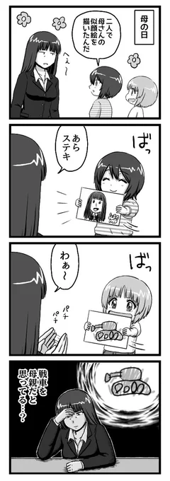 母の日のガルパン四コマ漫画 