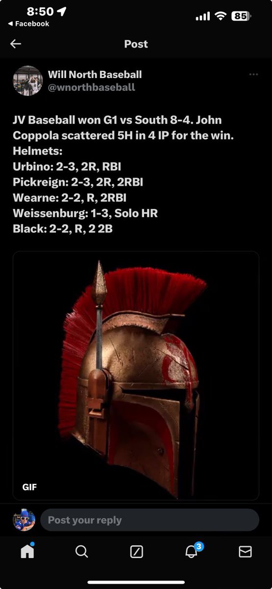 Good win from the boys beating will south yesterday!! <a href="/WillNorthHigh/">Williamsville North</a> <a href="/wnorthbaseball/">Will North Baseball</a> <a href="/HotCorner_/">Hot Corner Athletics</a> <a href="/MatthewUrbino/">Matthew Urbino</a>