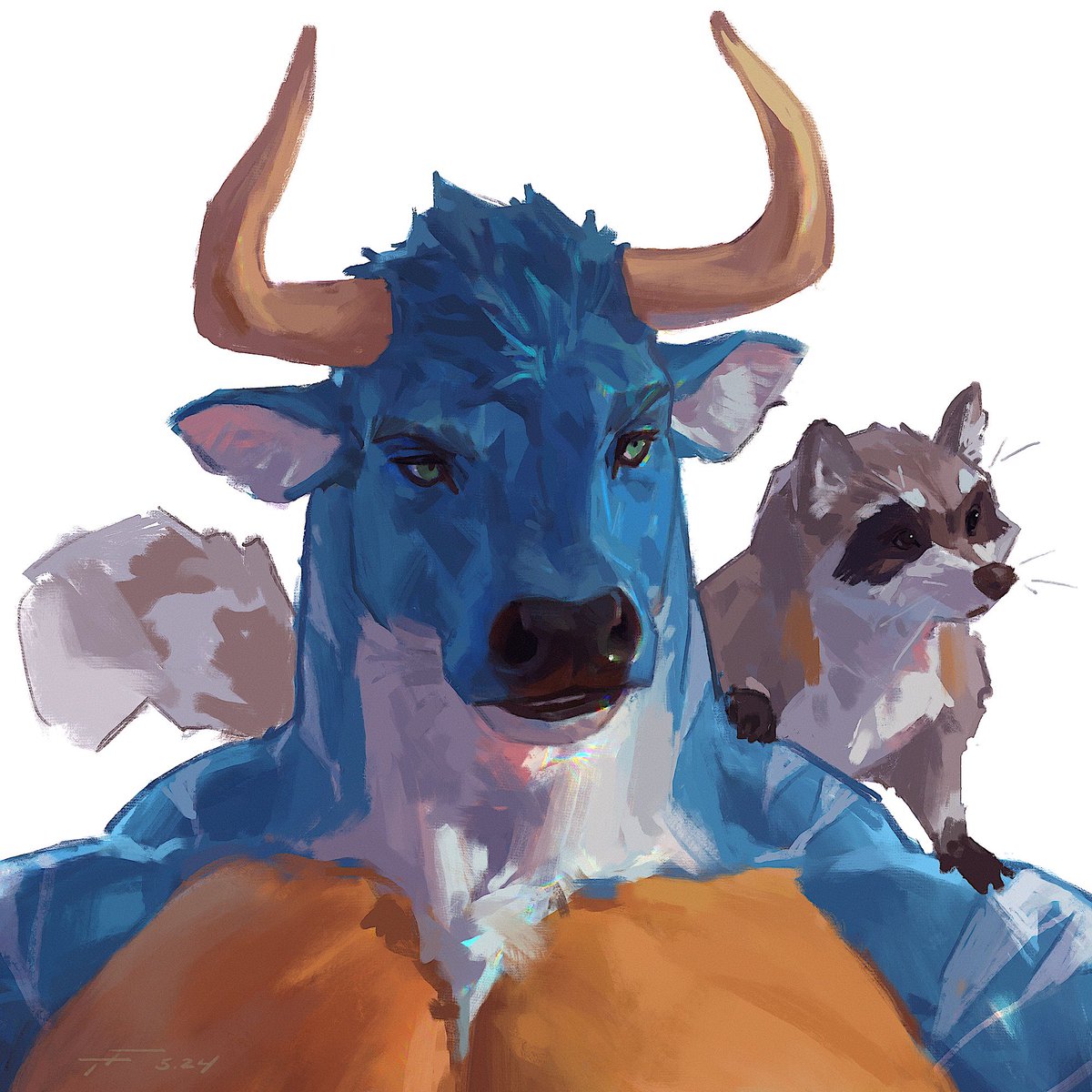 Next one for @Creekdraws 🐮🦝✨