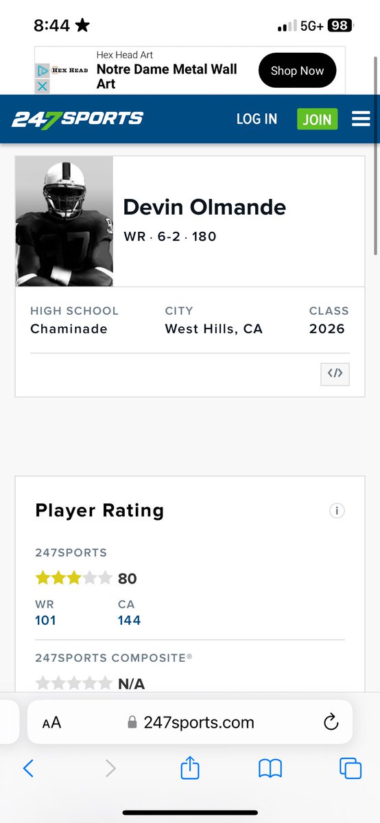 Blessed to be ranked a 3⭐️ on @247Sports !  #AG2G