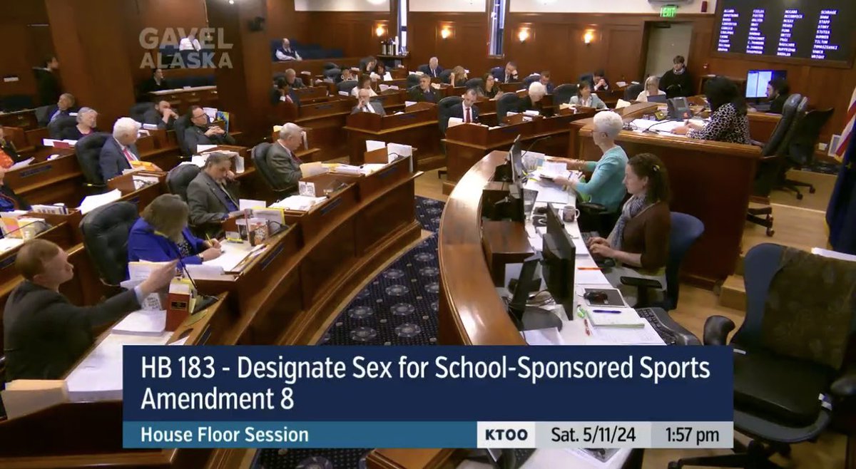The democrats in Alaska are filibustering. They've introduced over 100 amendments to HB 183 (women's sports bill) in an attempt to prevent a vote. This dilatory effort is because they know men and women aren't the same, they just don't want to be on the record saying so.