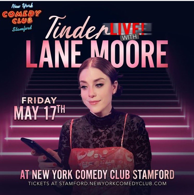 Stamford CT!🌸I'm so so excited to bring Tinder Live back NEXT WEEK on May 17th at @NyccStamford!!! Last time I was there I matched with a 'doctor' whose only photo was one arm. I really hope I get to see the other arm next. See you soon!!!🎟️stamford.newyorkcomedyclub.com/events/tinder-…