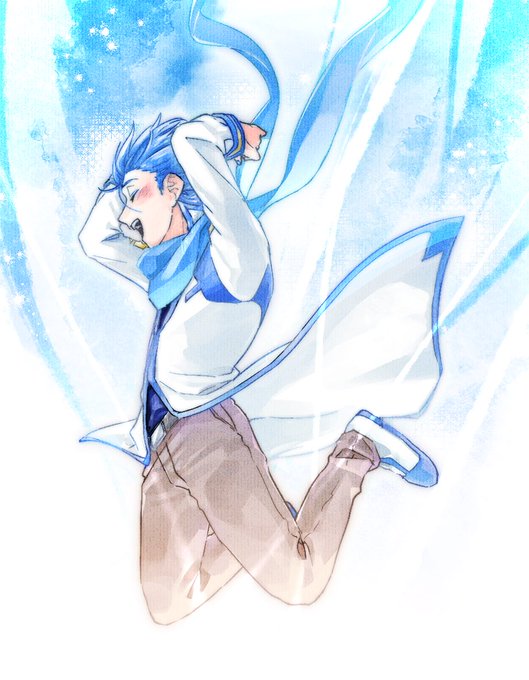 「blue hair white coat」 illustration images(Latest)