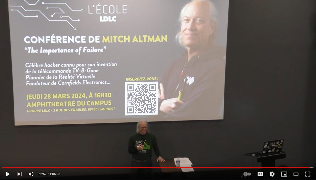 Last month I gave a talk about The Importance of Failure.  30-minute talk with 30 minutes of Q&amp;A.  It was well-received.  Here's the video:
youtube.com/watch?v=Hn9OeU…