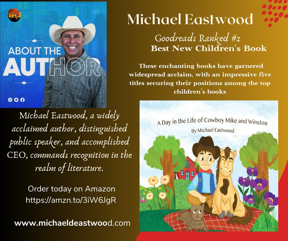 Exciting news! 'A Day in the Life of Cowboy Mike and Winston' by Michael Eastwood gallops to #2 on Goodreads' Best New Children's Books list! Saddle up for adventure & friendship with our favorite cowboy & his loyal horse. 🐴✨ #ChildrensBooks #ReadingRocks